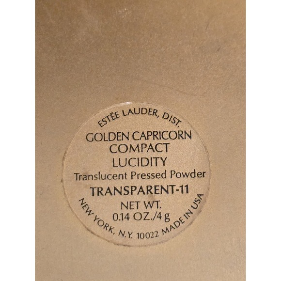 New Compact Estee Lauder Golden Capricorn Lucidity Transparent 06 With Box & Bag - Picture 3 of 3